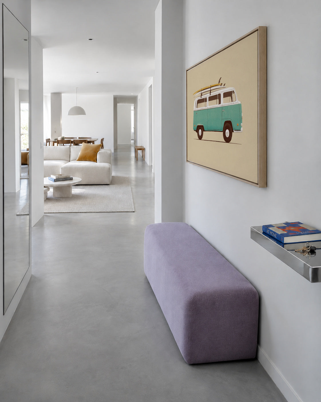 Blue Van - Framed canvas in an interior