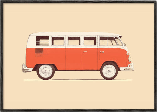 Vintage rode bus illustratie