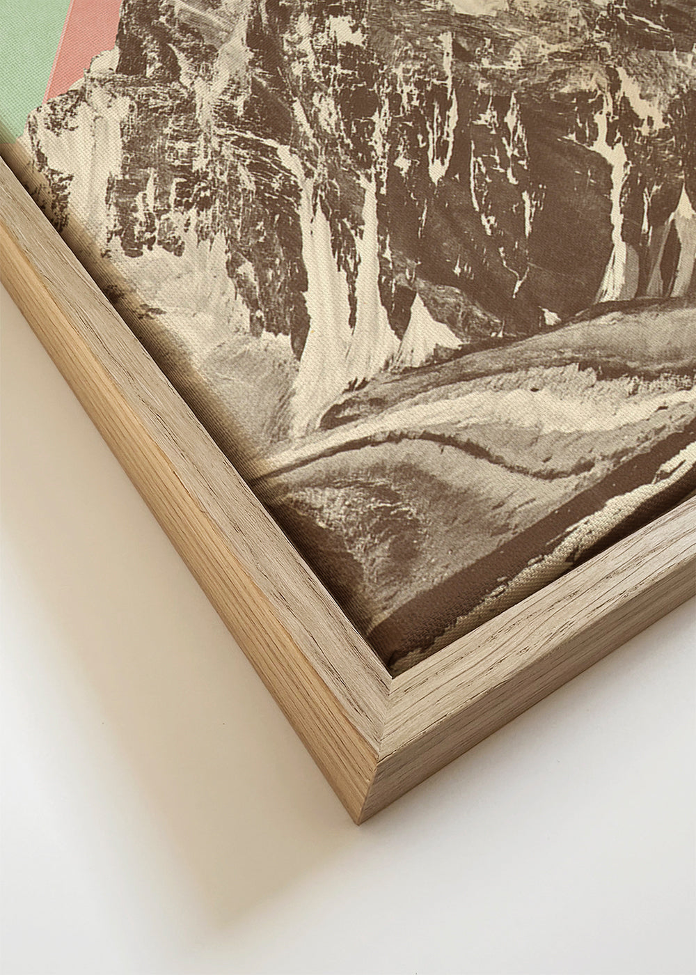 Vintage landschap met geometrische zon