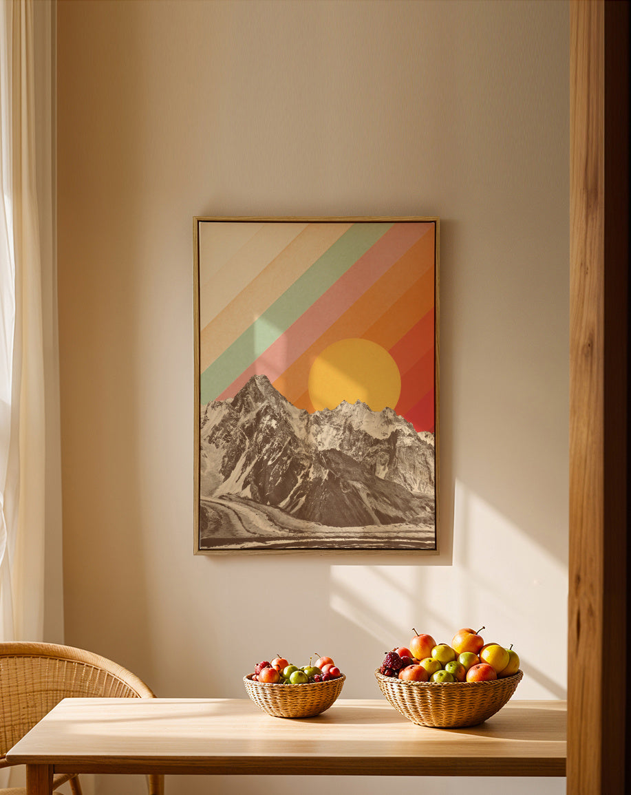 Mountainscape 1 - Framed canvas in an interior