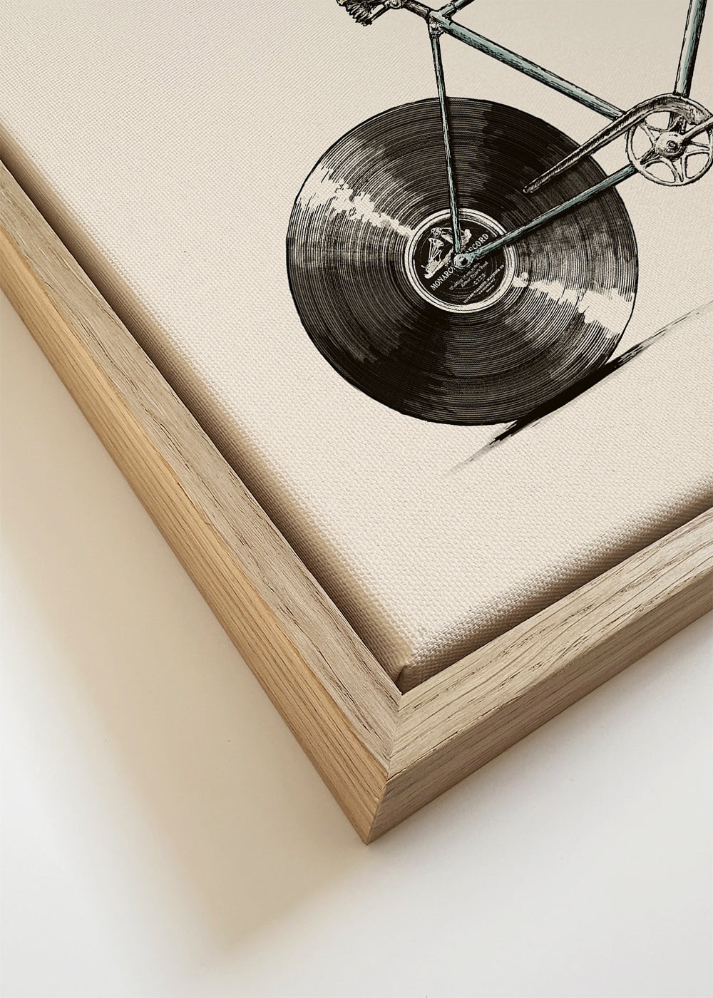 Illustratie fiets met vinylwielen