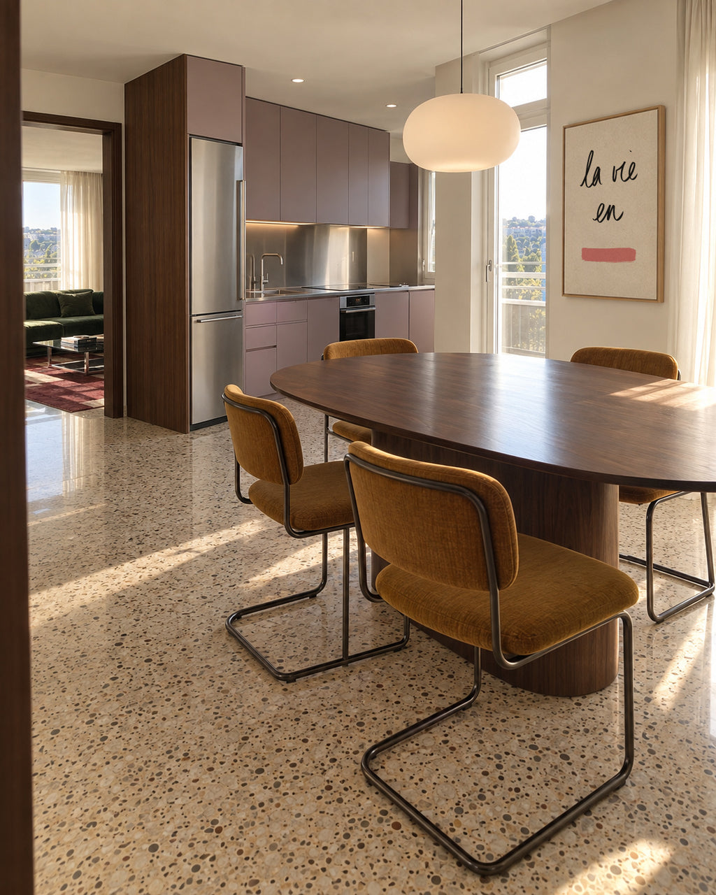 La Vie en Rose - Framed canvas in an interior