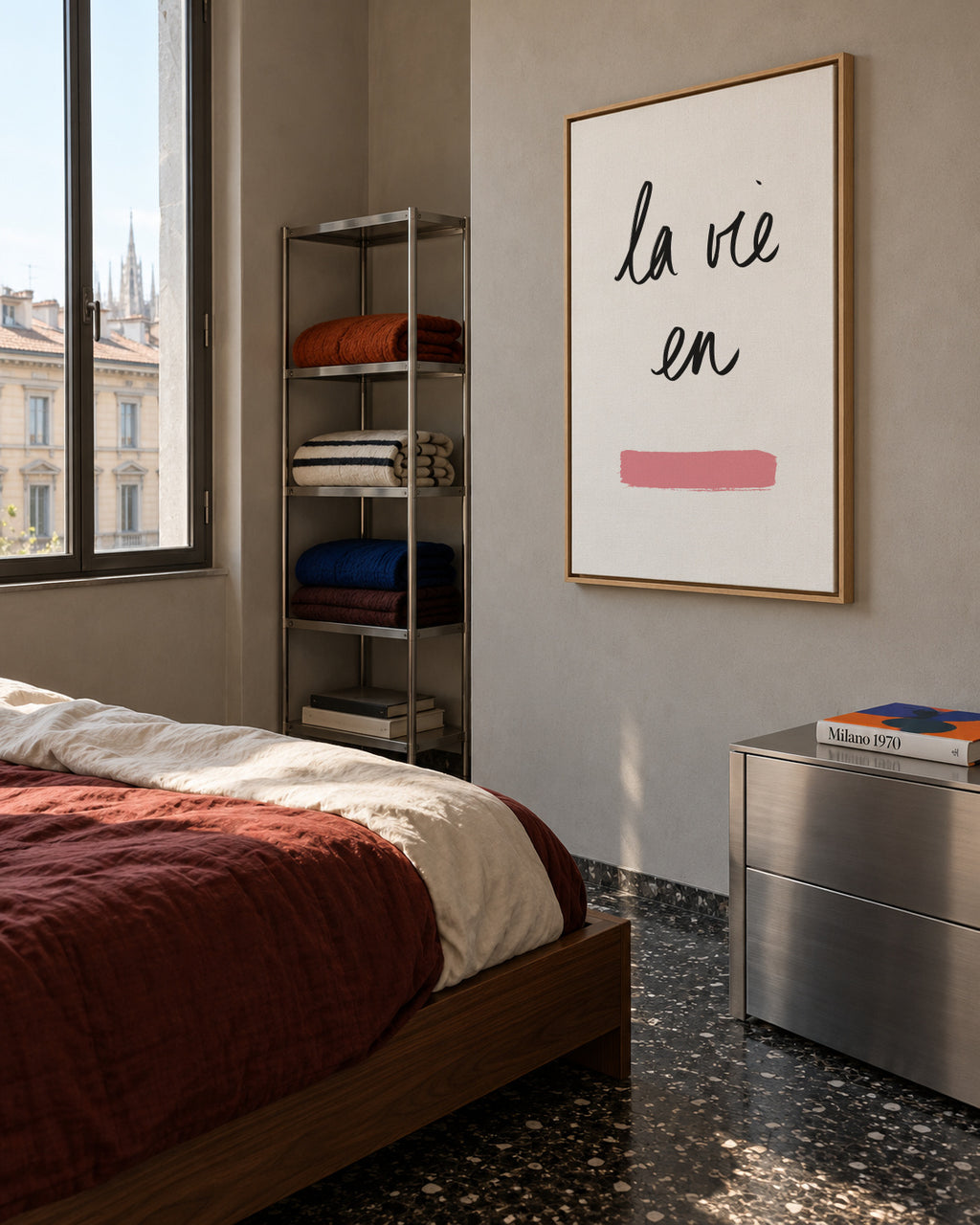 La Vie en Rose - Framed canvas in an interior