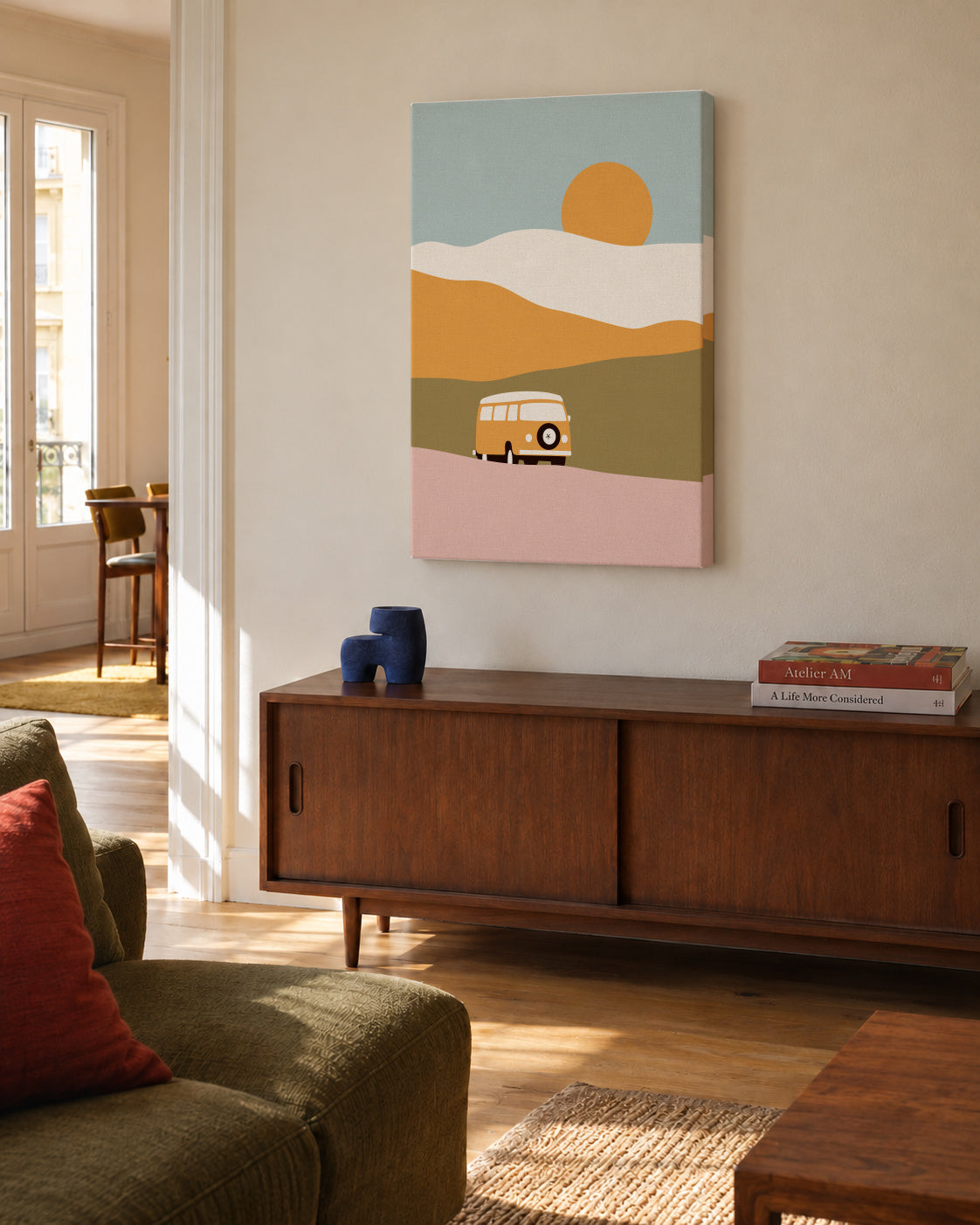 Van - Minimal - Unframed canvas in an interior