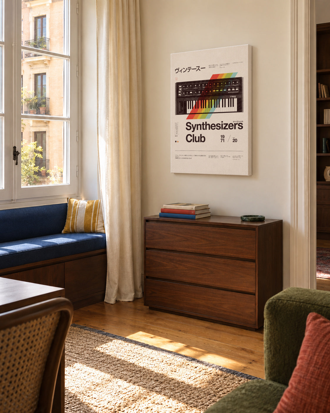 Synthesizers Club - Unframed canvas in an interior