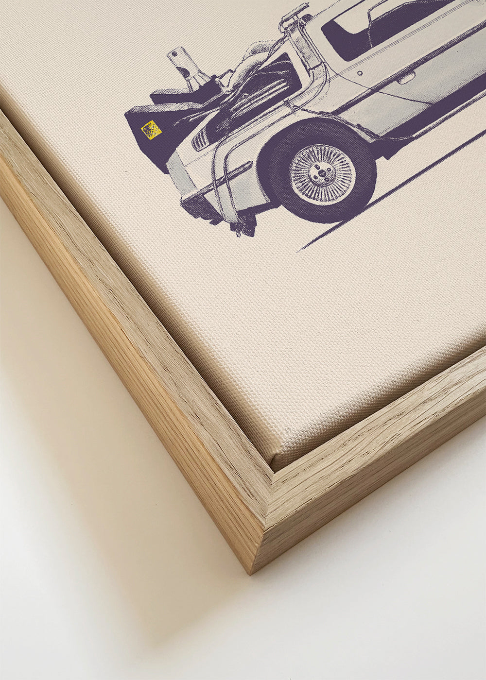 Vintage poster DeLorean zijaanzicht
