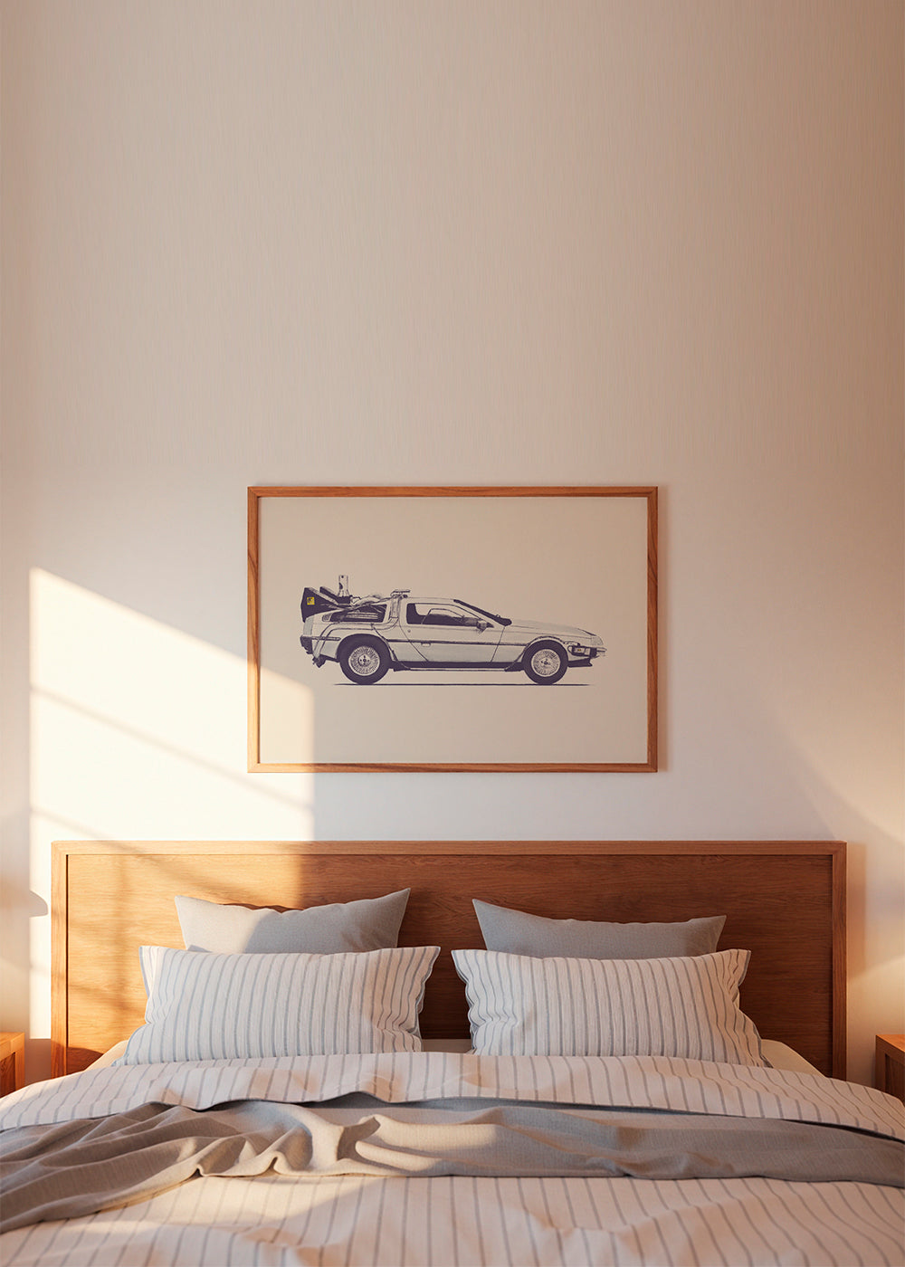 Vintage poster DeLorean zijaanzicht
