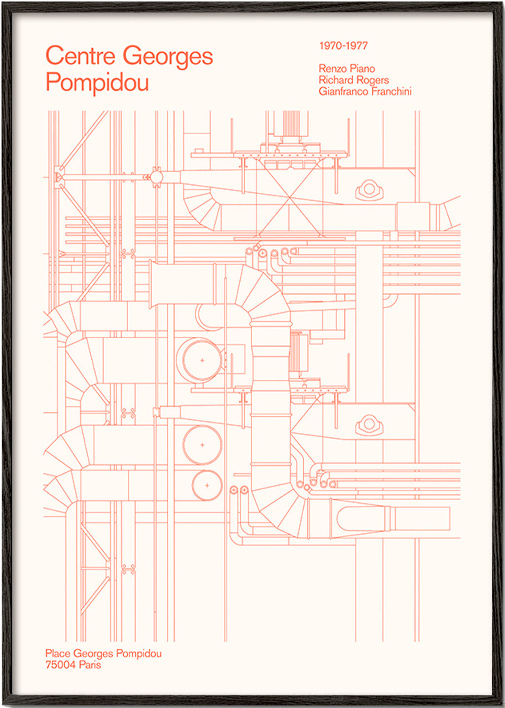 Keuken kunst Centre Pompidou technisch schema