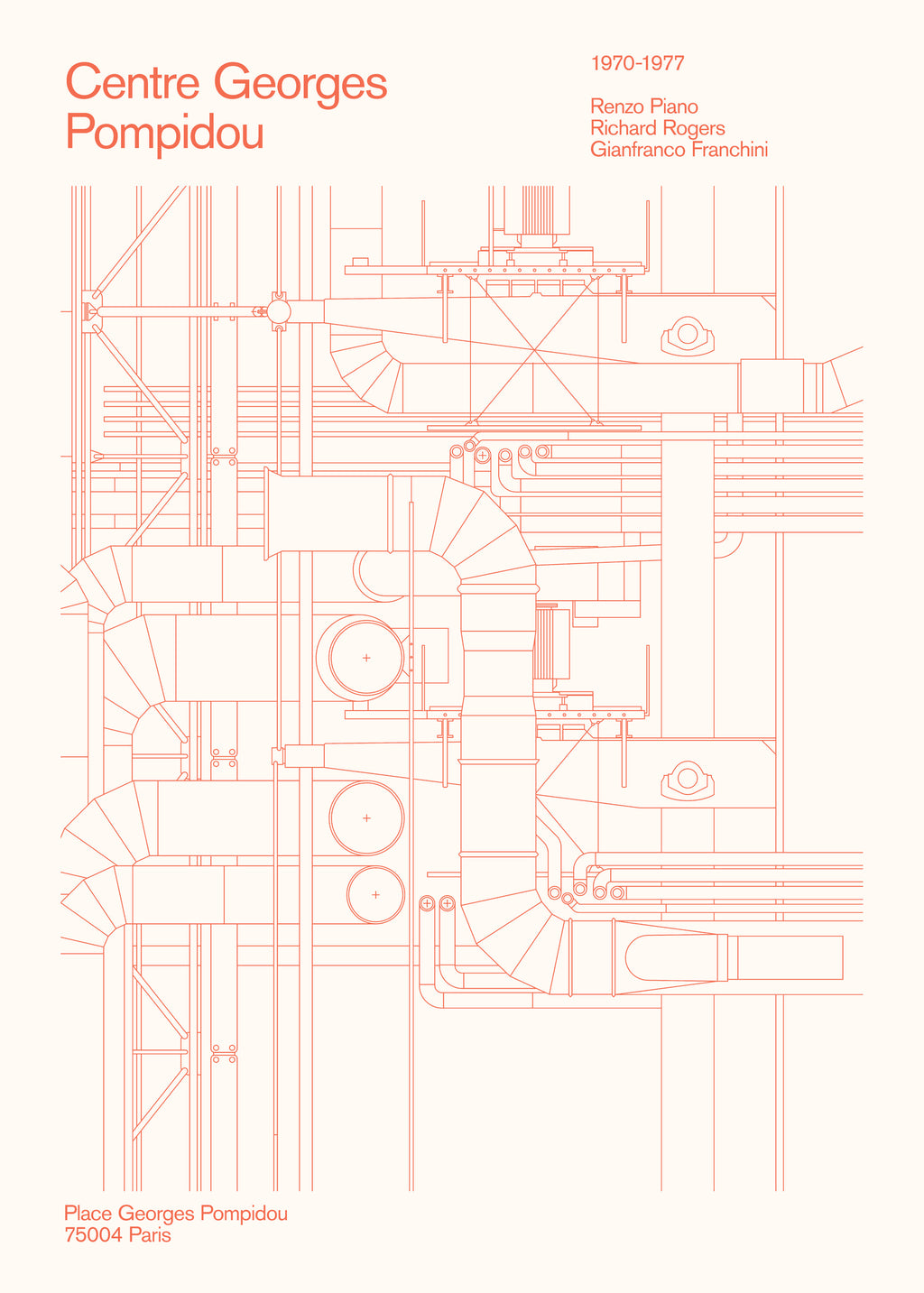 Centre Georges Pompidou - Unframed art print