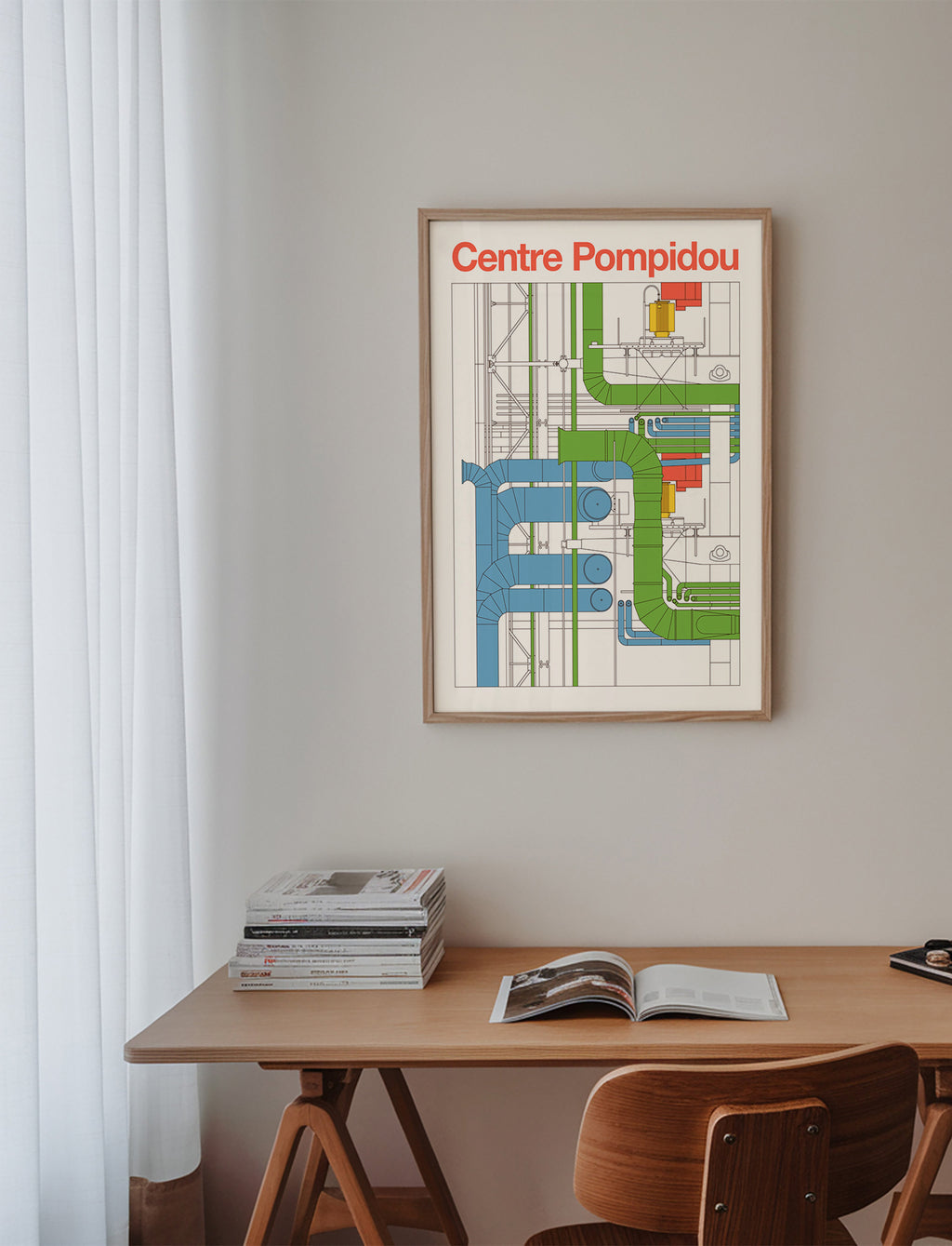 Stadskunst Centre Pompidou, architectonisch diagram