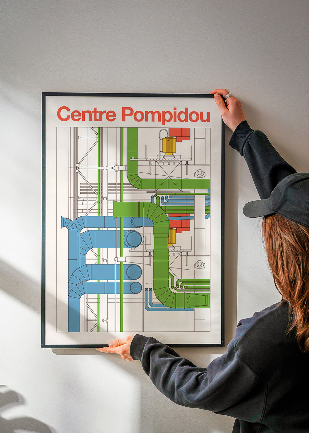Stadskunst Centre Pompidou, architectonisch diagram