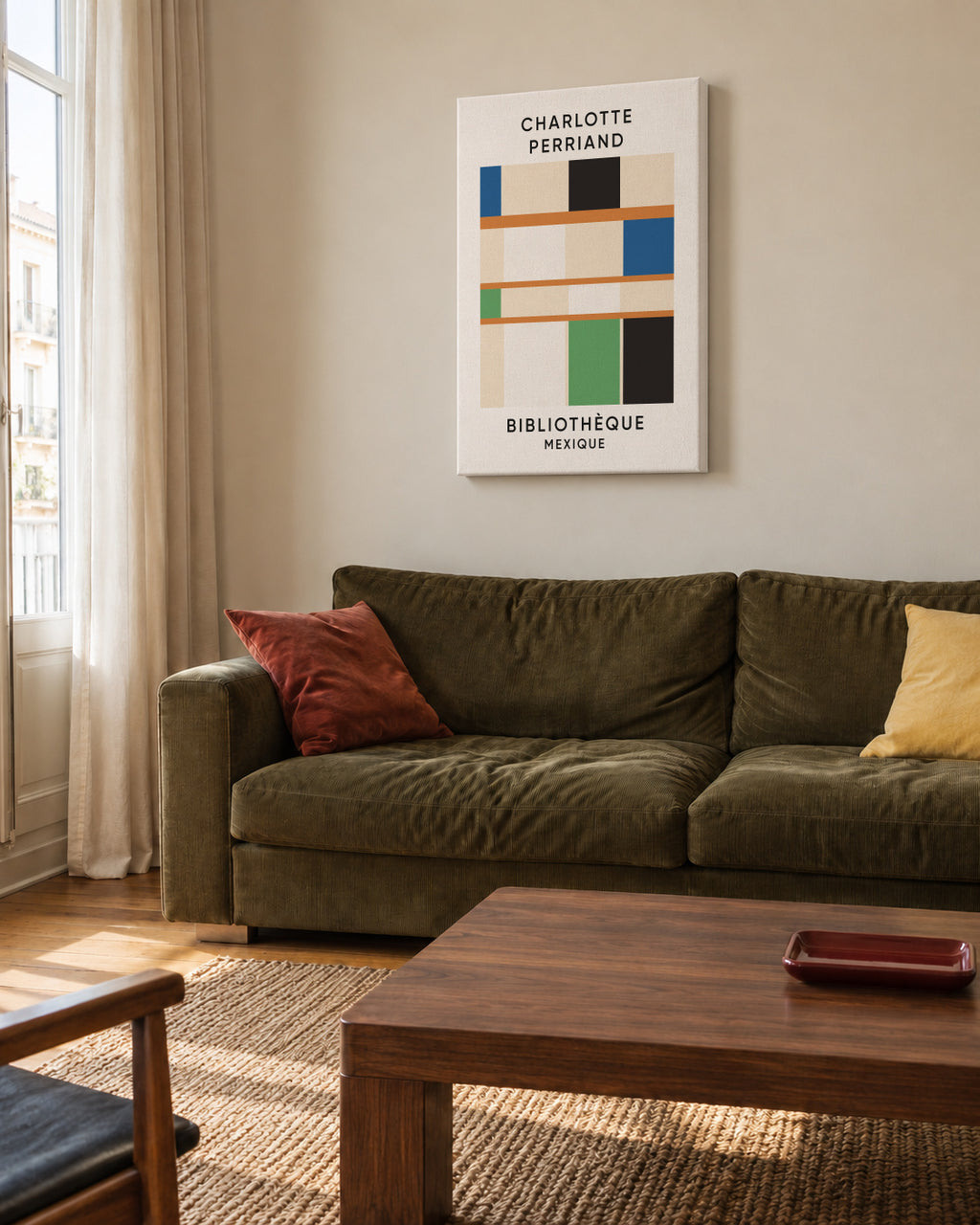 Charlotte Perriand - Bibliothèque - Mexique - Unframed canvas in an interior