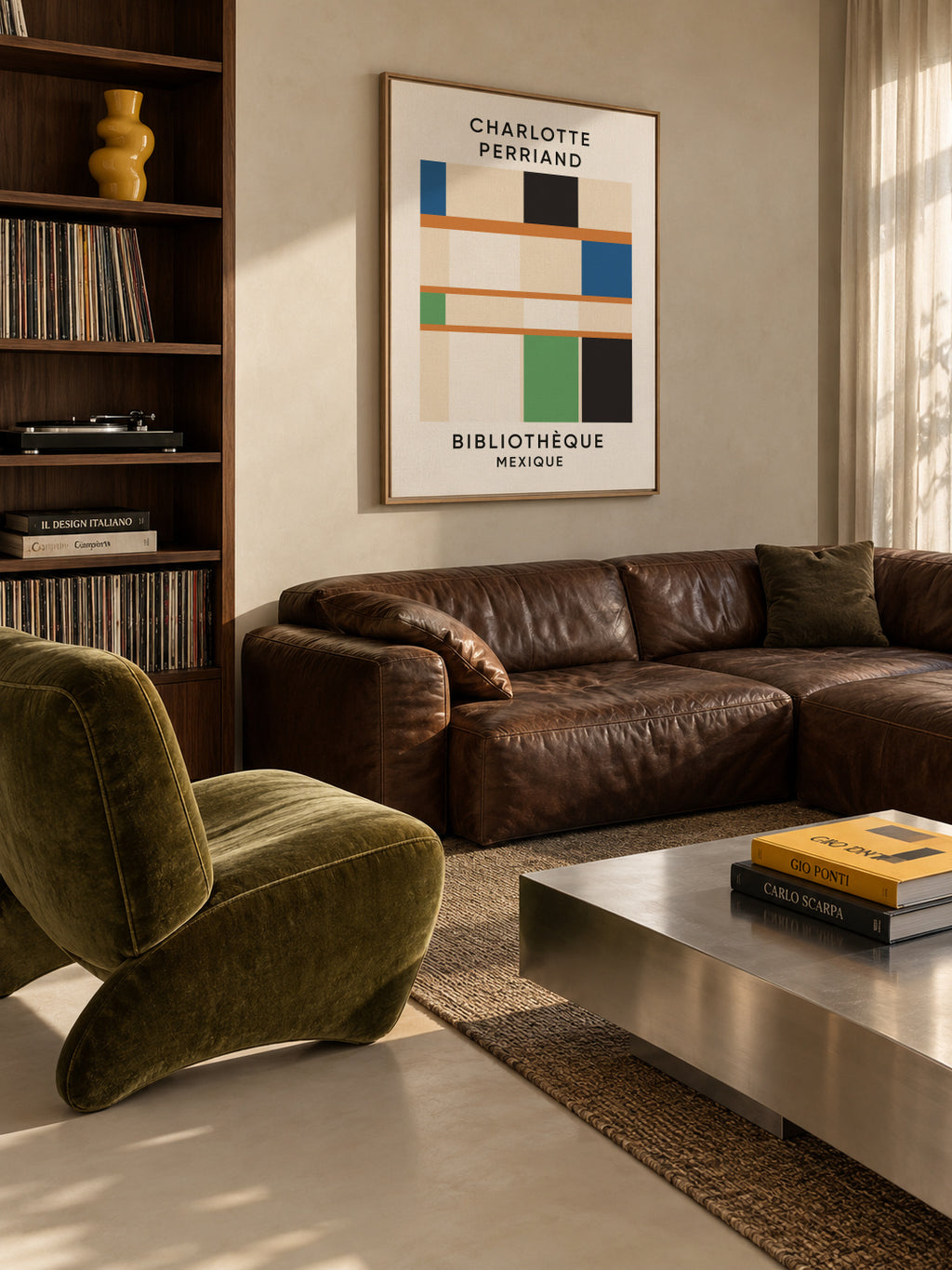 Charlotte Perriand - Bibliothèque - Mexique - Framed canvas in an interior
