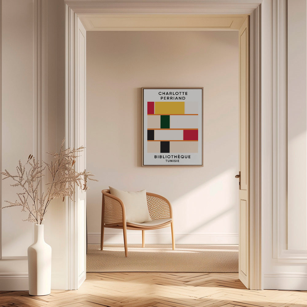 Geometrisch kunstwerk plank kleurvlakken