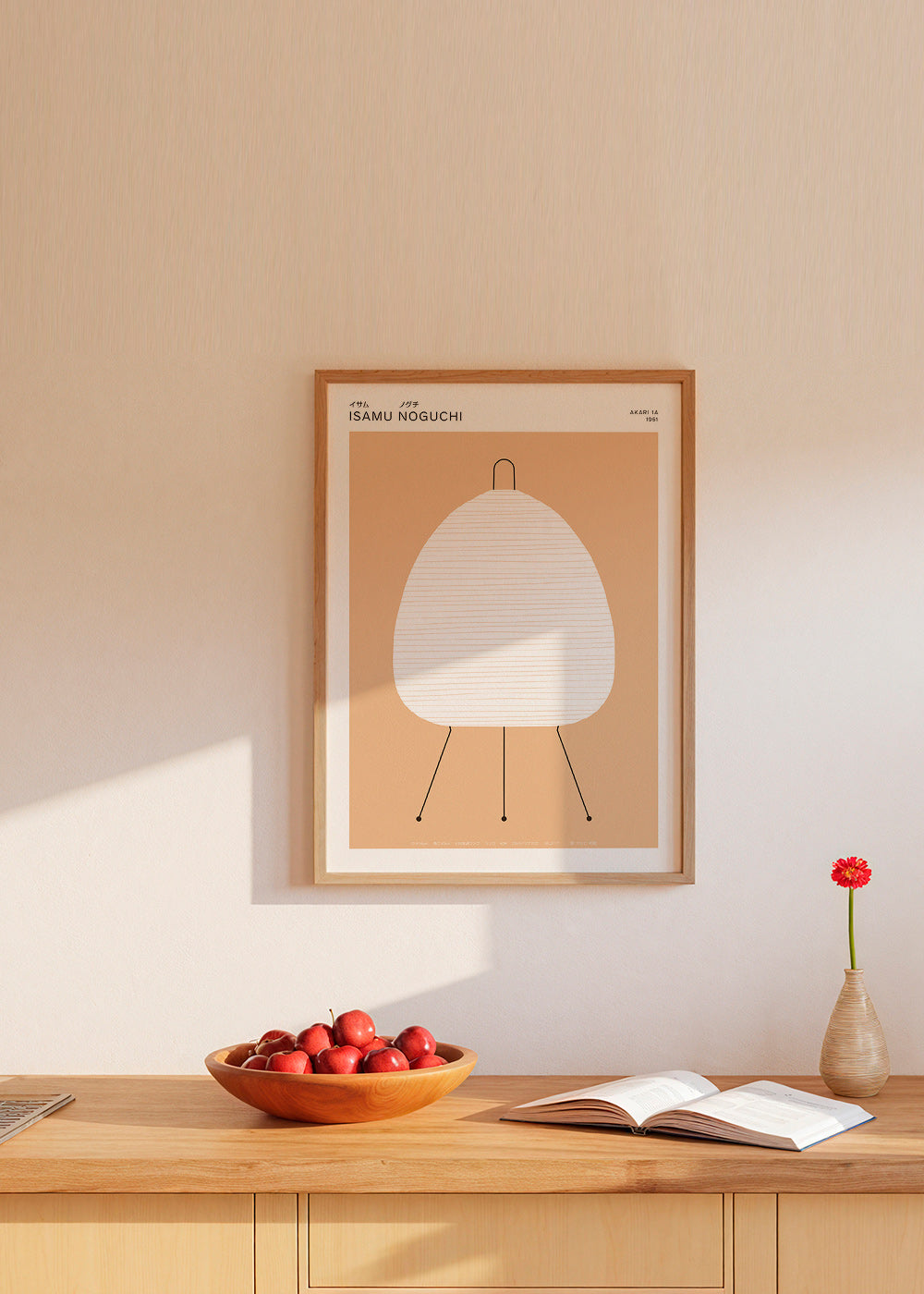 Minimalistische poster Noguchi Akari lamp