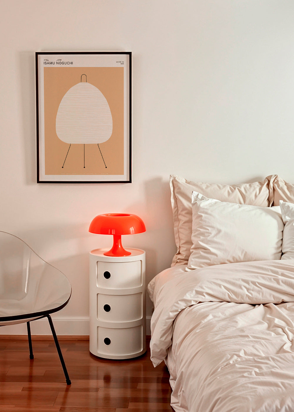 Minimalistische poster Noguchi Akari lamp