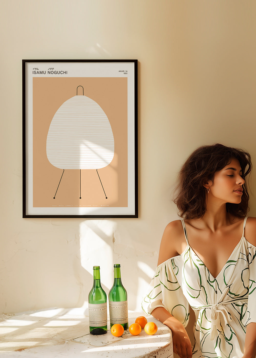 Minimalistische poster Noguchi Akari lamp