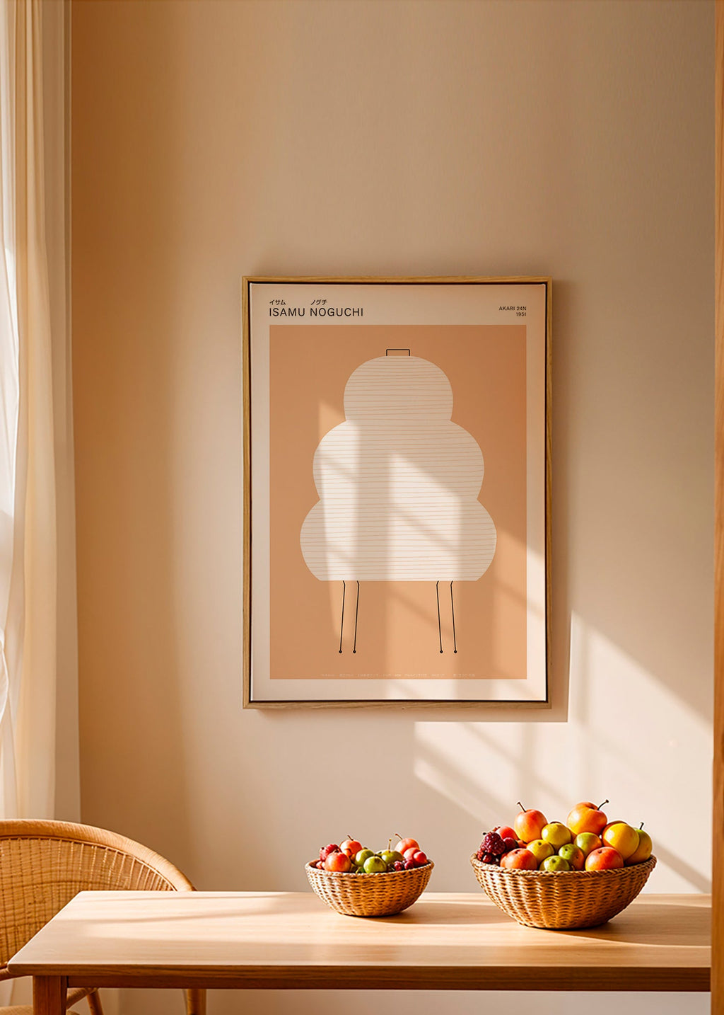 Noguchi Akari illustratie met minimalistische lijnen