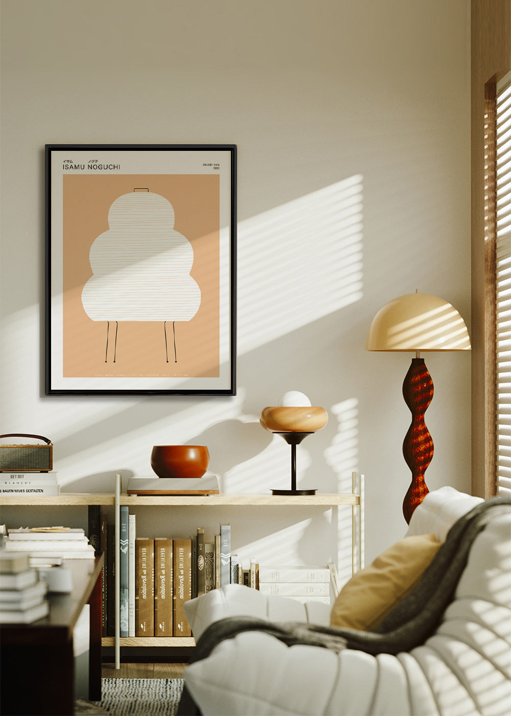 Noguchi Akari illustratie met minimalistische lijnen