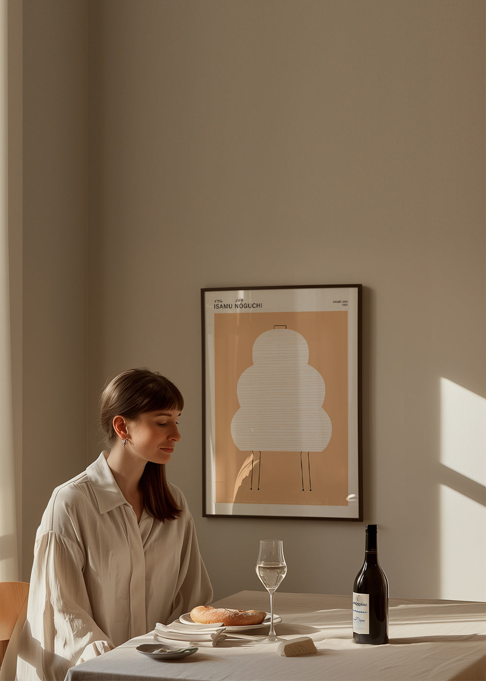 Noguchi Akari illustratie met minimalistische lijnen