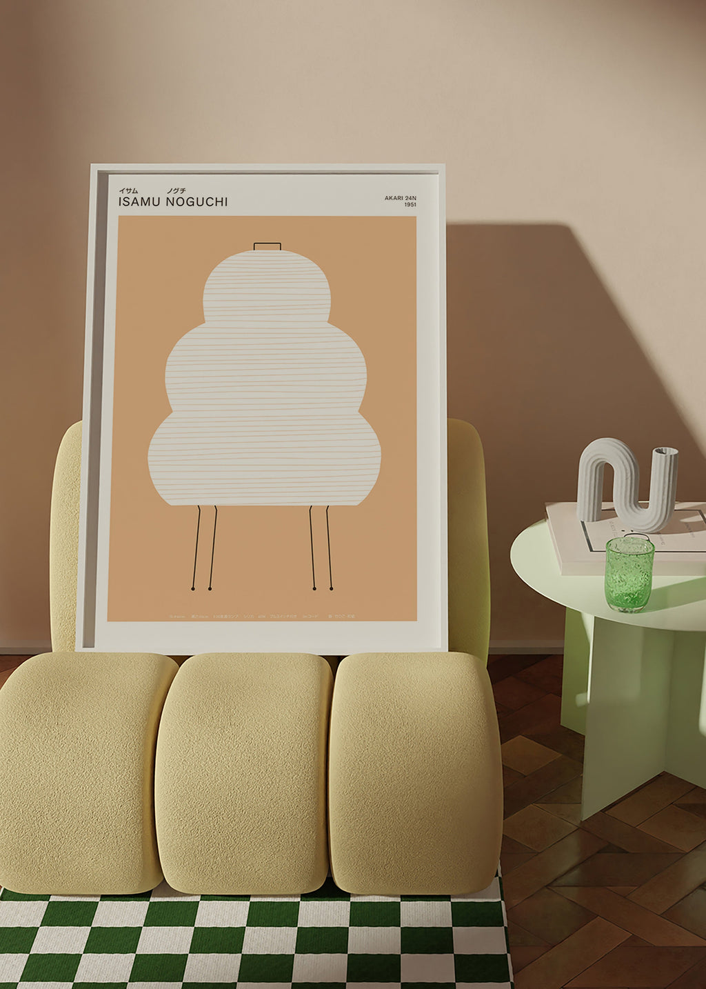 Noguchi Akari illustratie met minimalistische lijnen