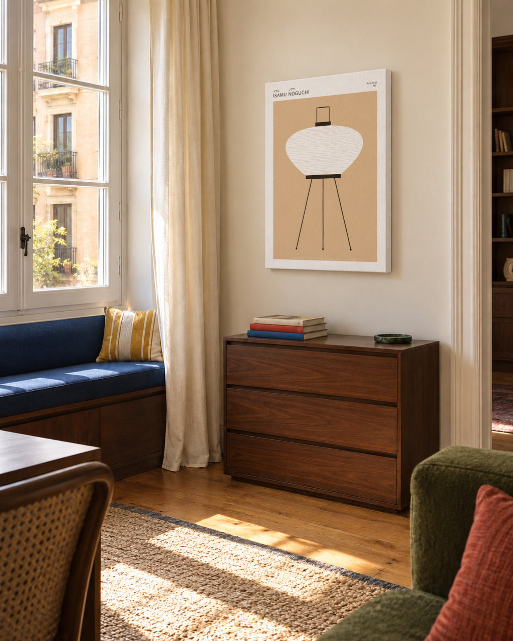 Noguchi - Akari 9A - Unframed canvas in an interior