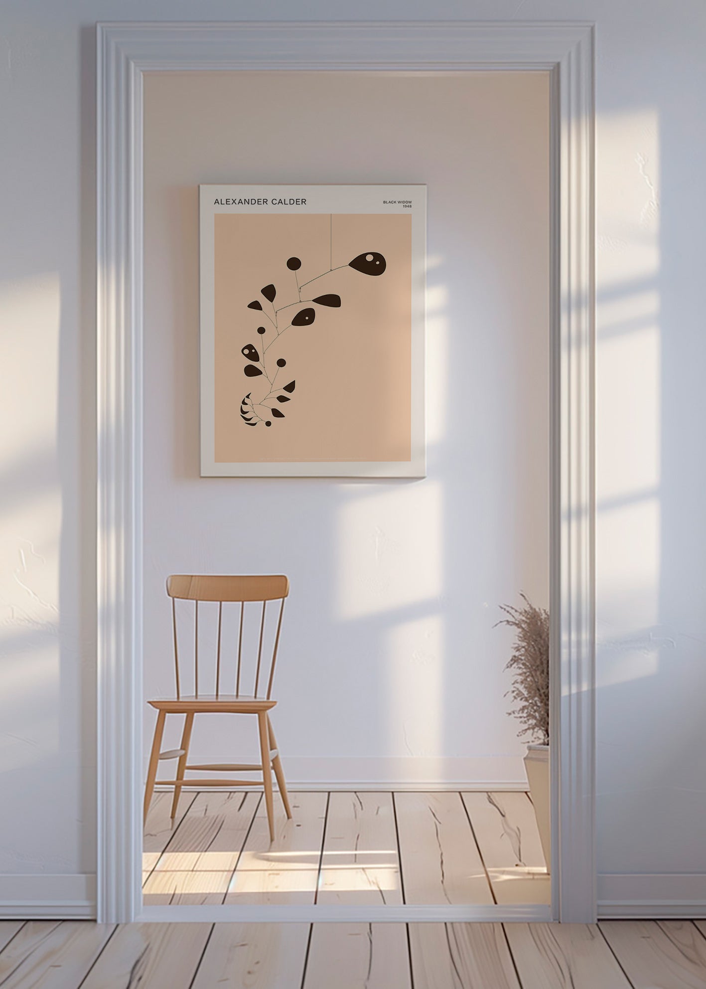 Botanische print met organische mobiel