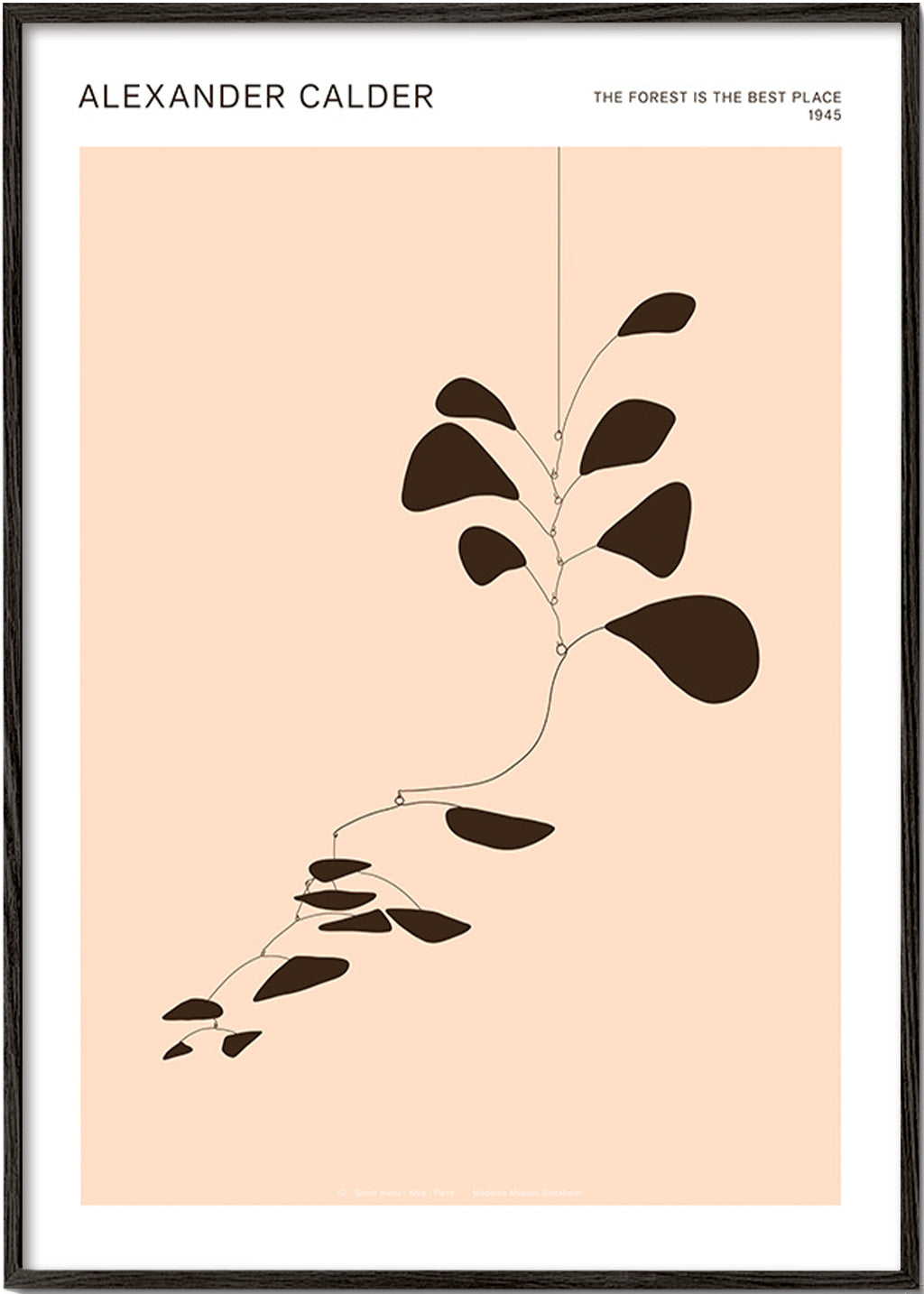 Botanische print Calder-mobile met zwarte bladeren