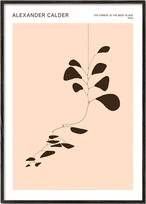 Botanische print Calder-mobile met zwarte bladeren