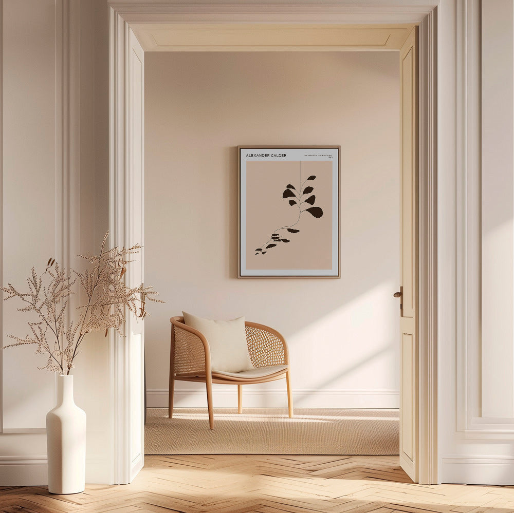 Botanische print Calder-mobile met zwarte bladeren