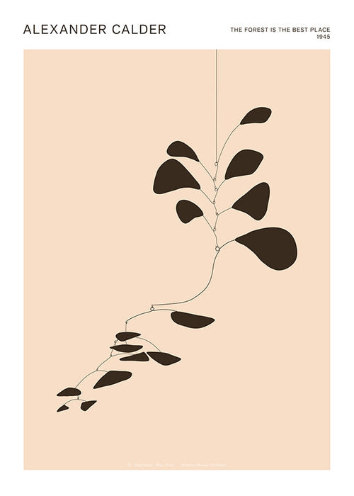 Botanische print Calder-mobile met zwarte bladeren