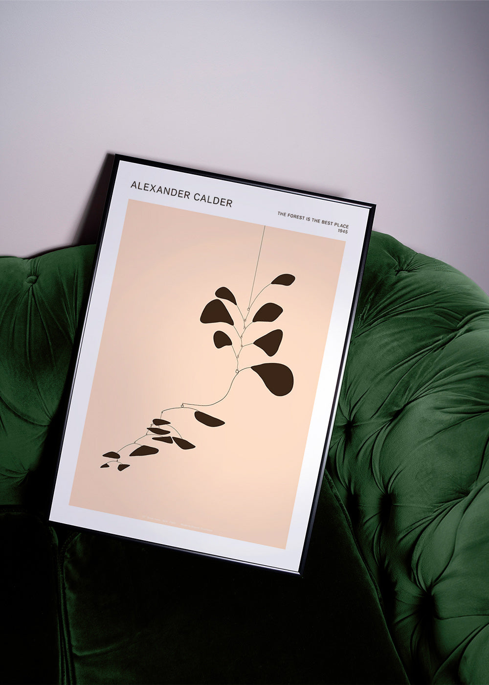 Botanische print Calder-mobile met zwarte bladeren
