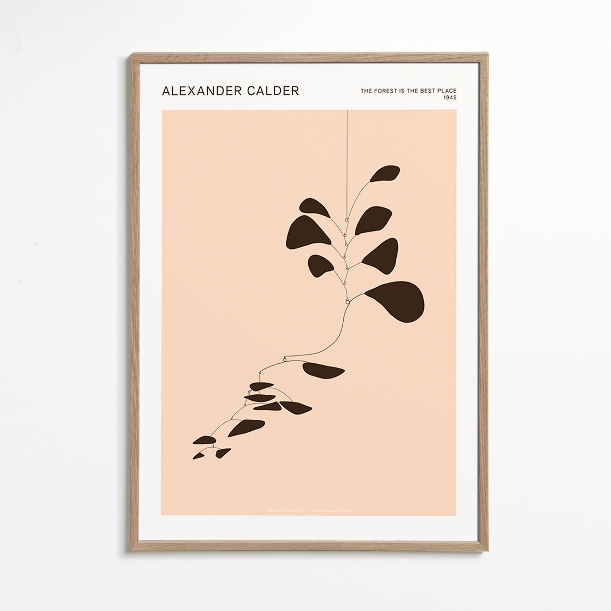 Botanische print Calder-mobile met zwarte bladeren
