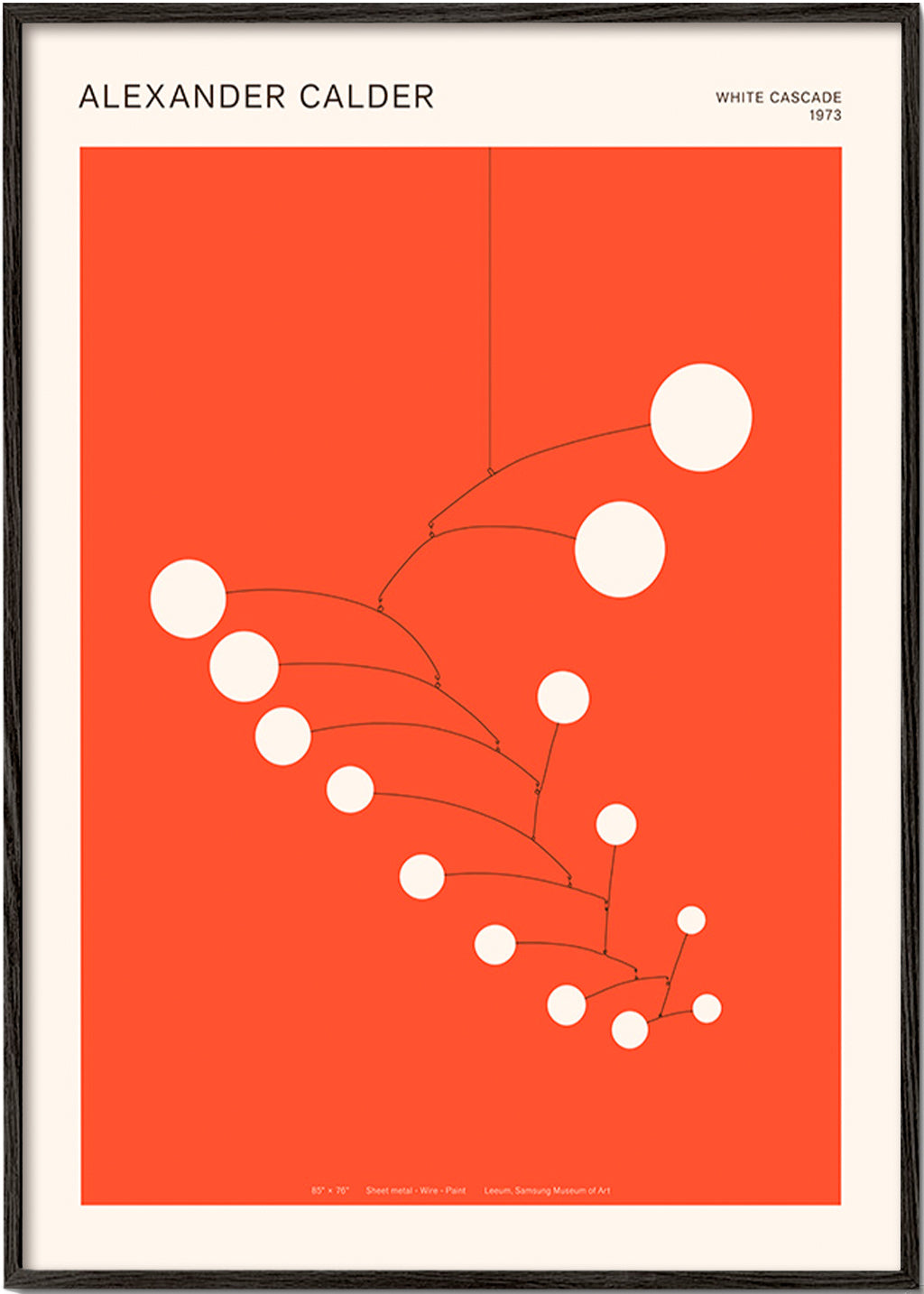 Abstract rood mobiel kunstwerk met cirkels