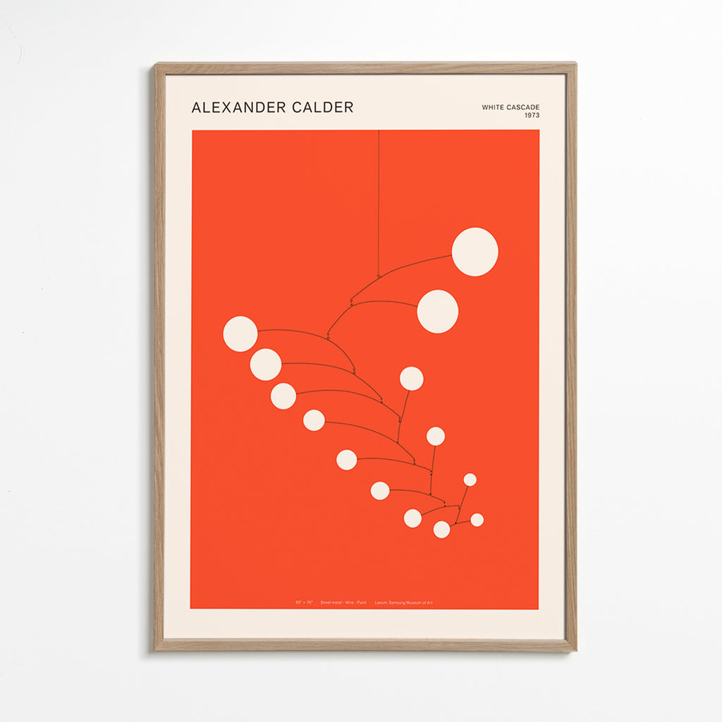 Abstract rood mobiel kunstwerk met cirkels