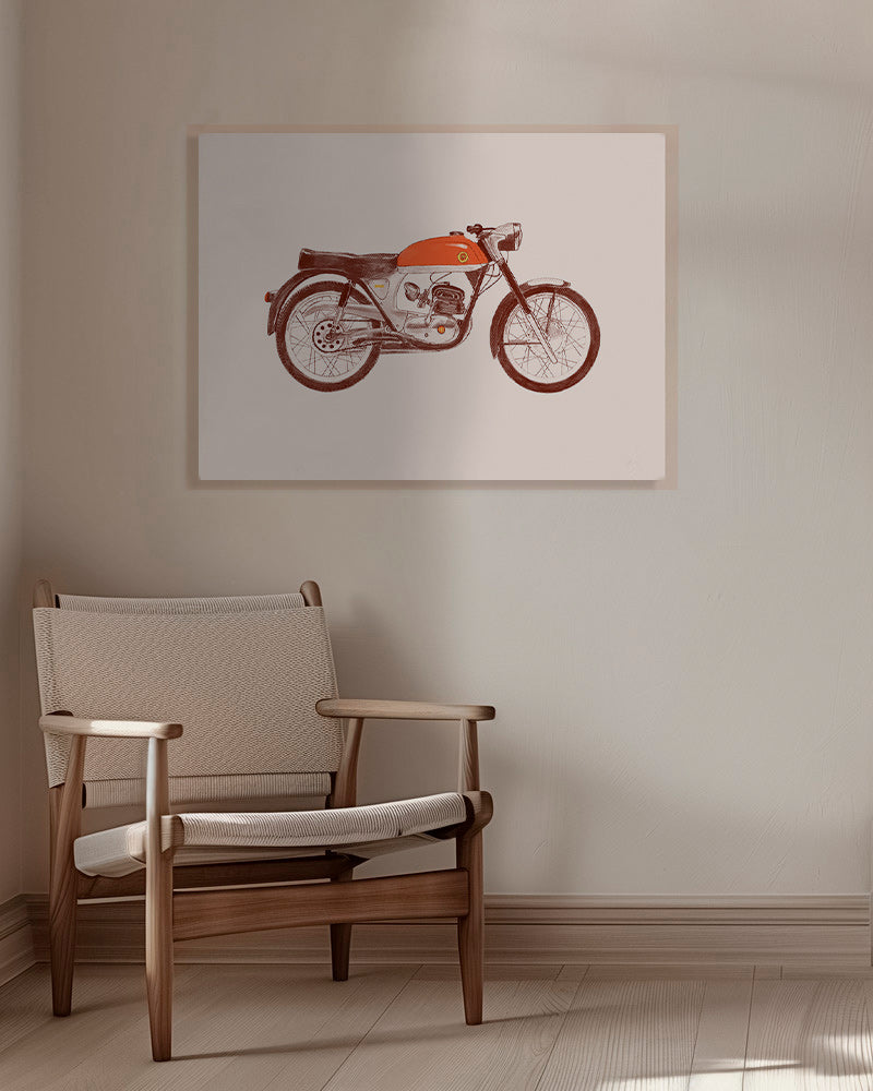 Vintage poster rode motorfiets illustratie