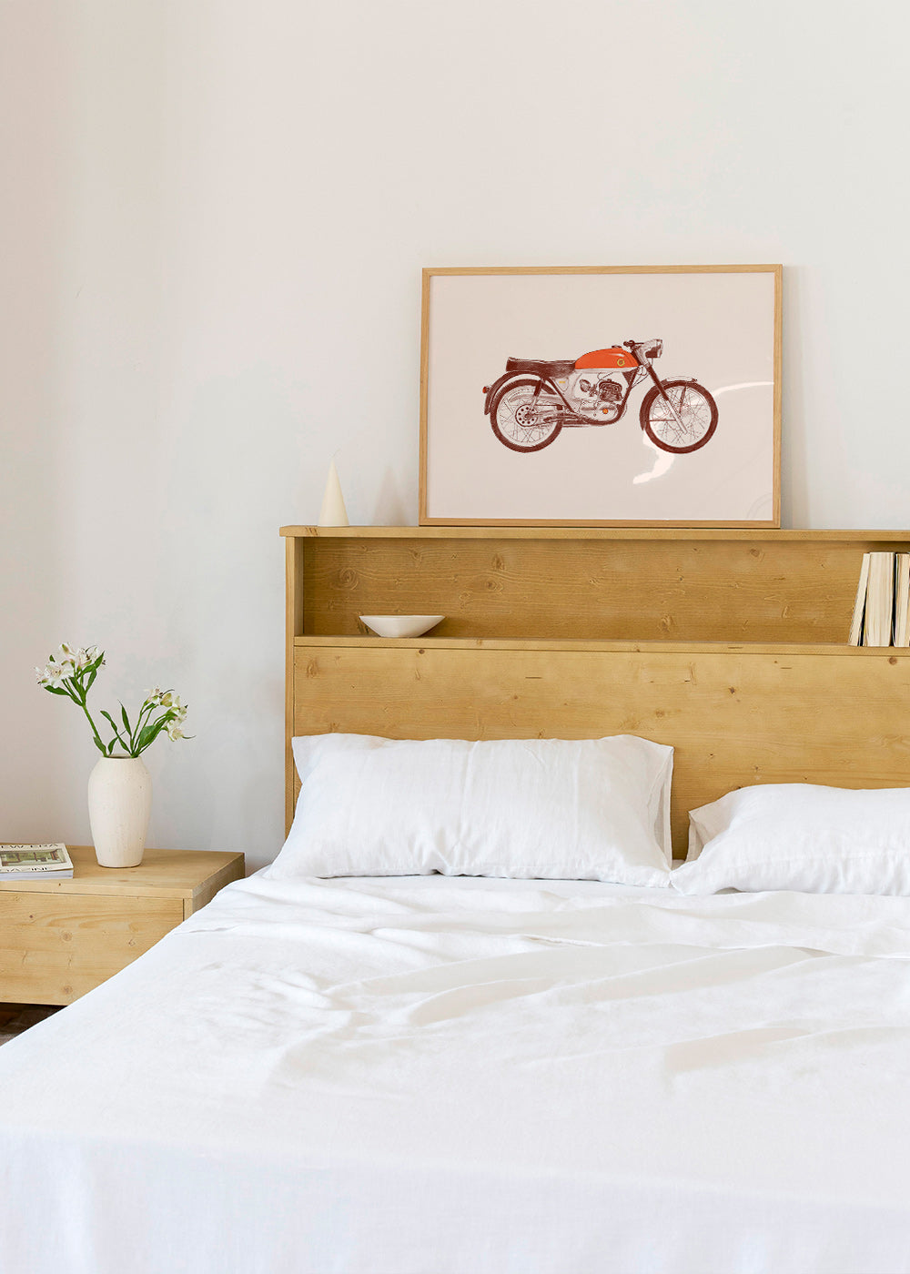 Vintage poster rode motorfiets illustratie