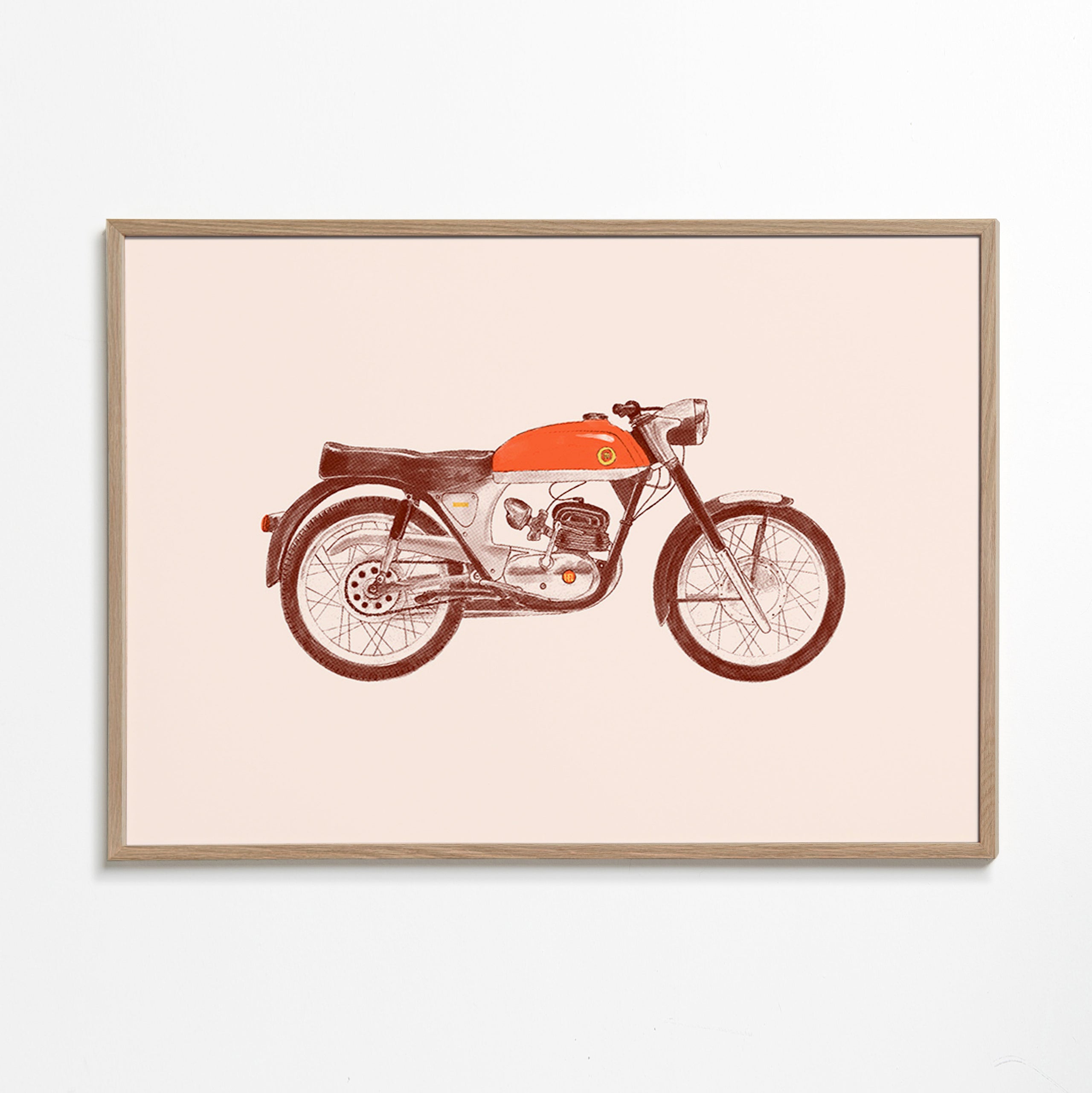 Vintage poster rode motorfiets illustratie