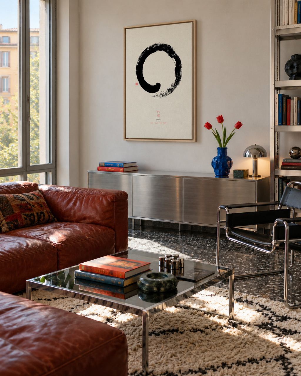 Ens? (on white background) - Framed canvas in an interior