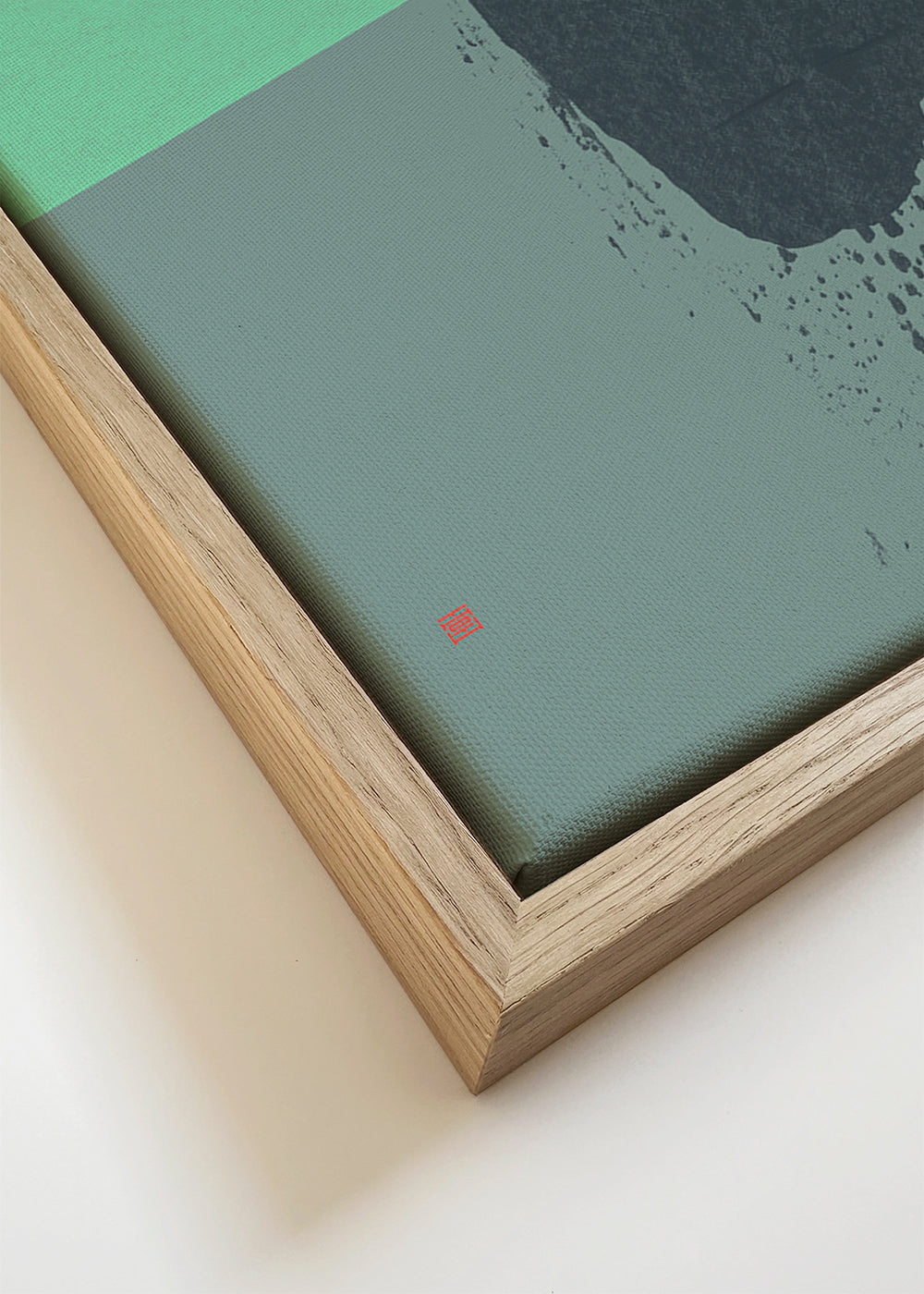 Abstract kunstwerk met verticale groene streken