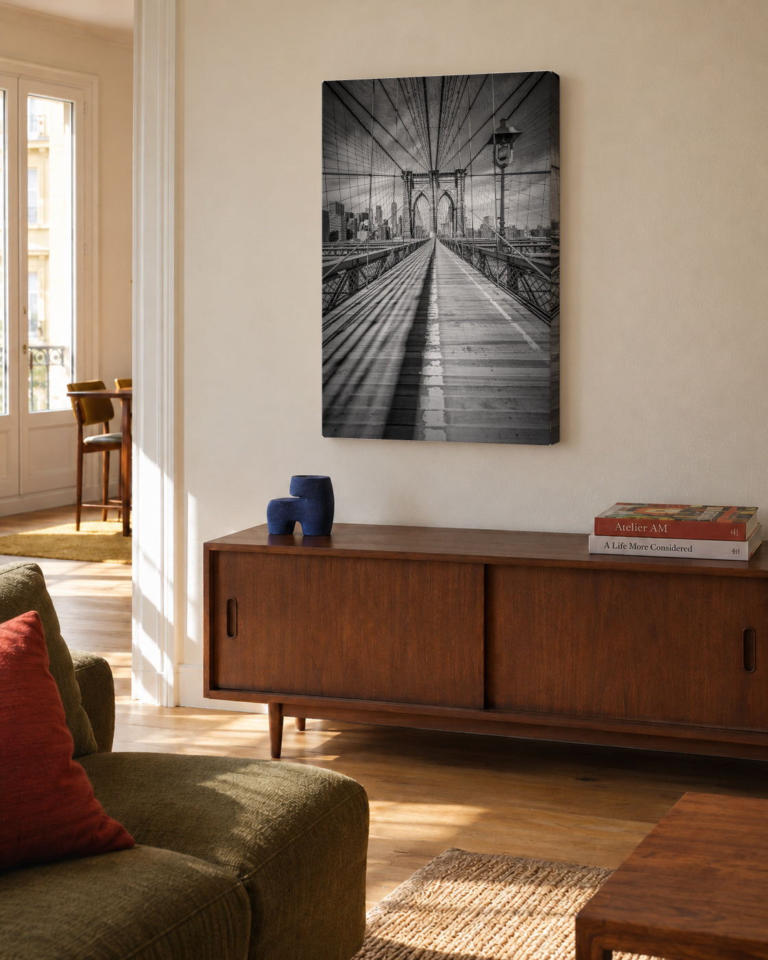 NEW YORK CITY Brooklyn Bridge - Unframed canvas in an interior