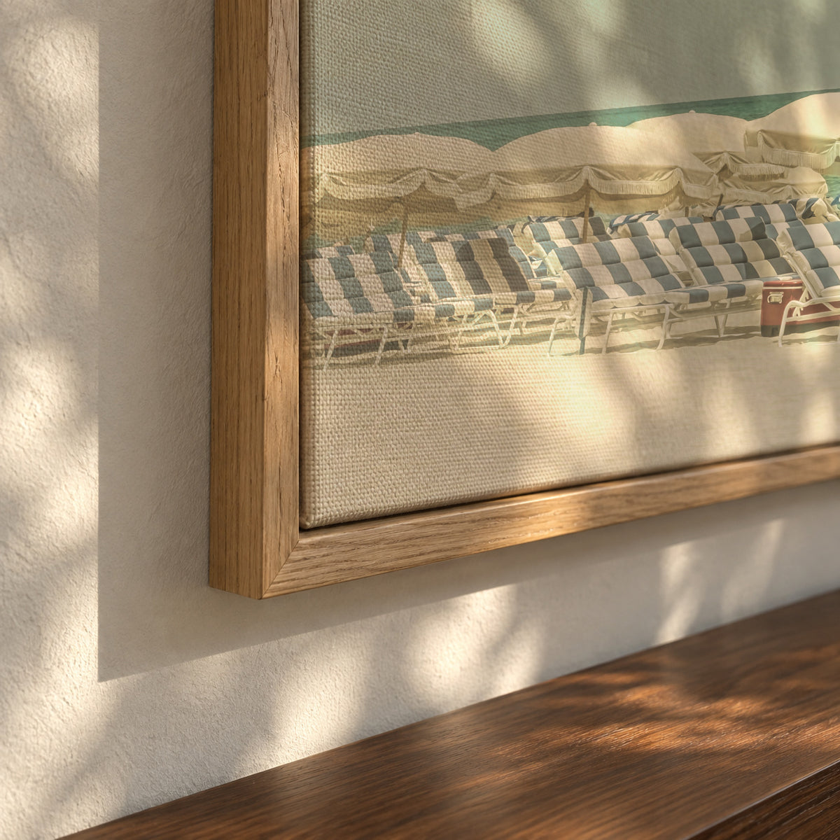Vintage beach scene - Framed canvas detail