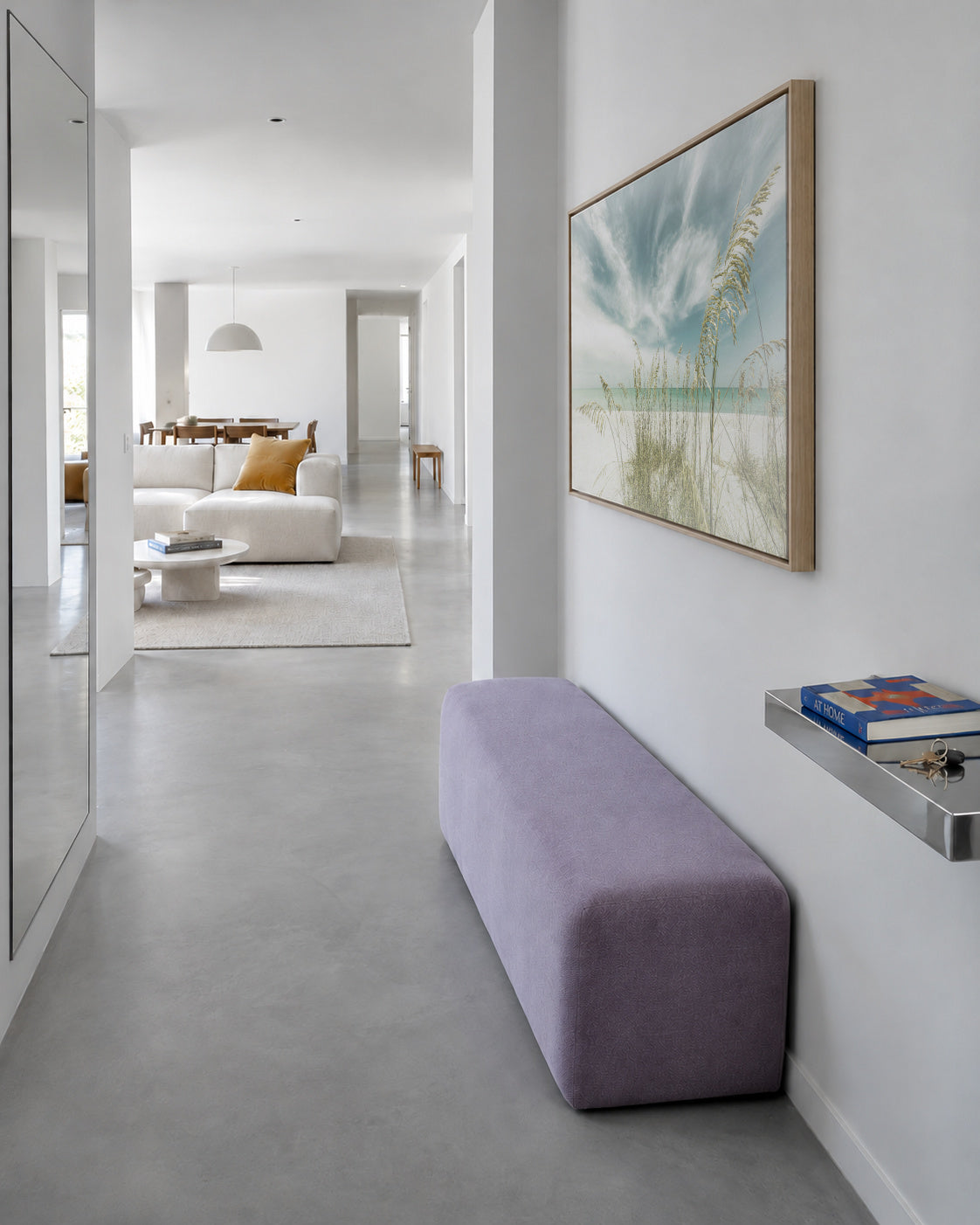 Heavenly calmness on the beach | Vintage - Framed canvas in an interior