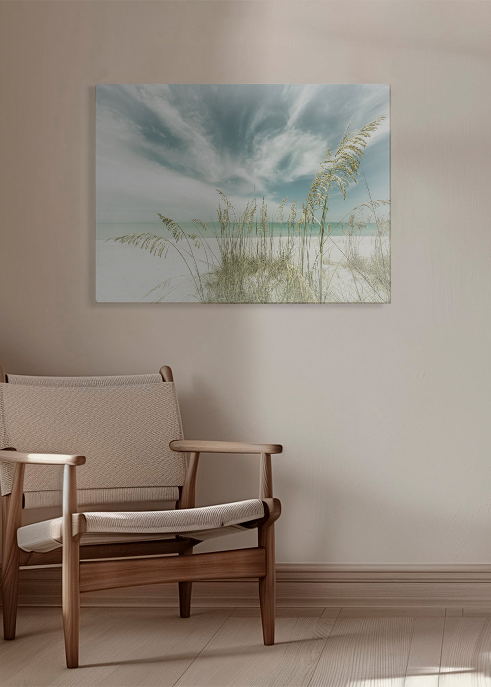 Landschap kunst: rustige strand met duingras