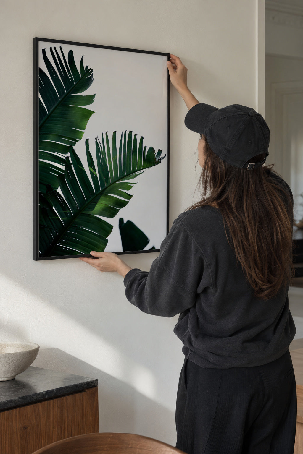 Banana Leaves 10 - Framed poster in an interior