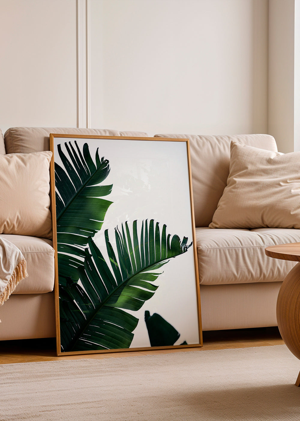 Botanische print groene bladeren verticaal