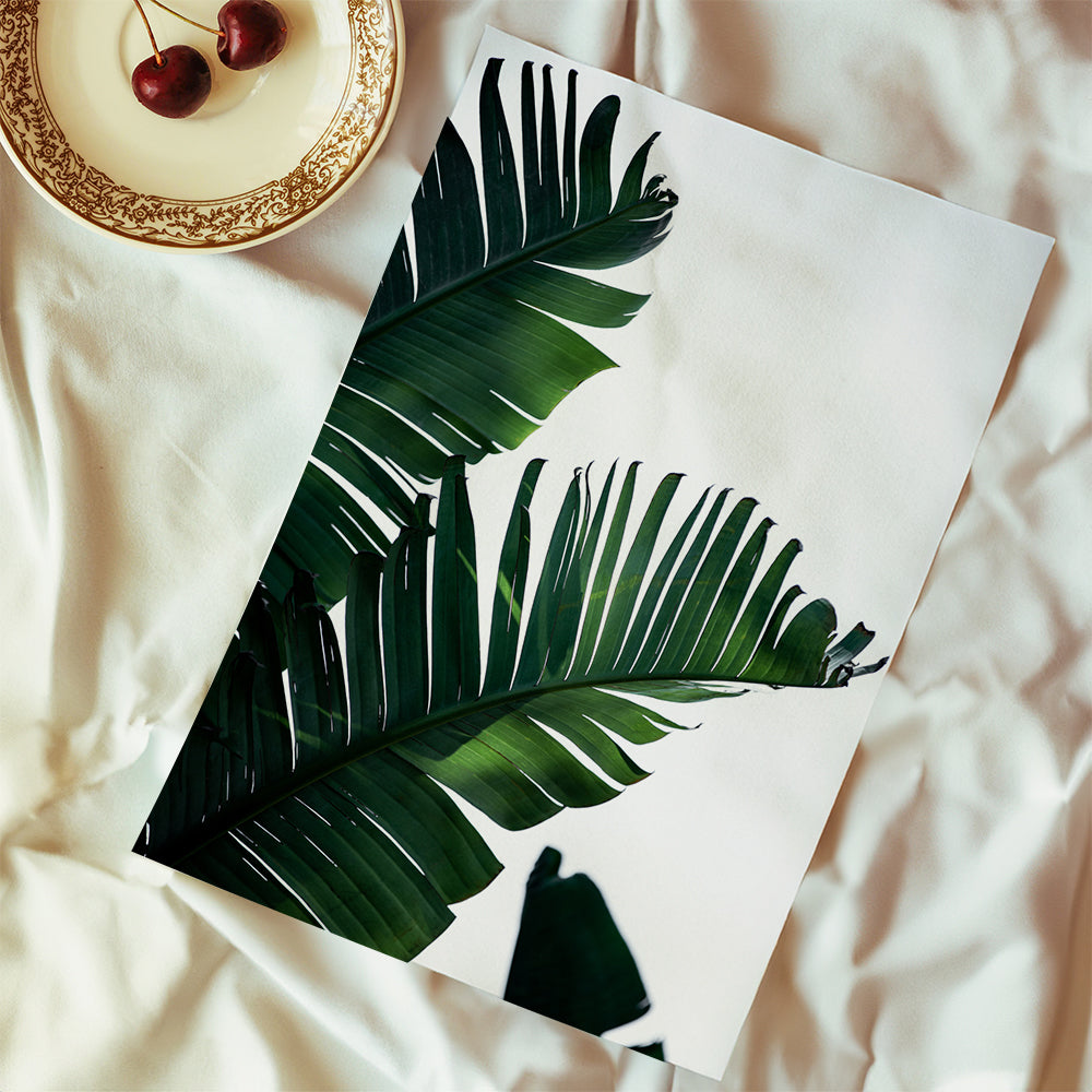 Botanische print groene bladeren verticaal