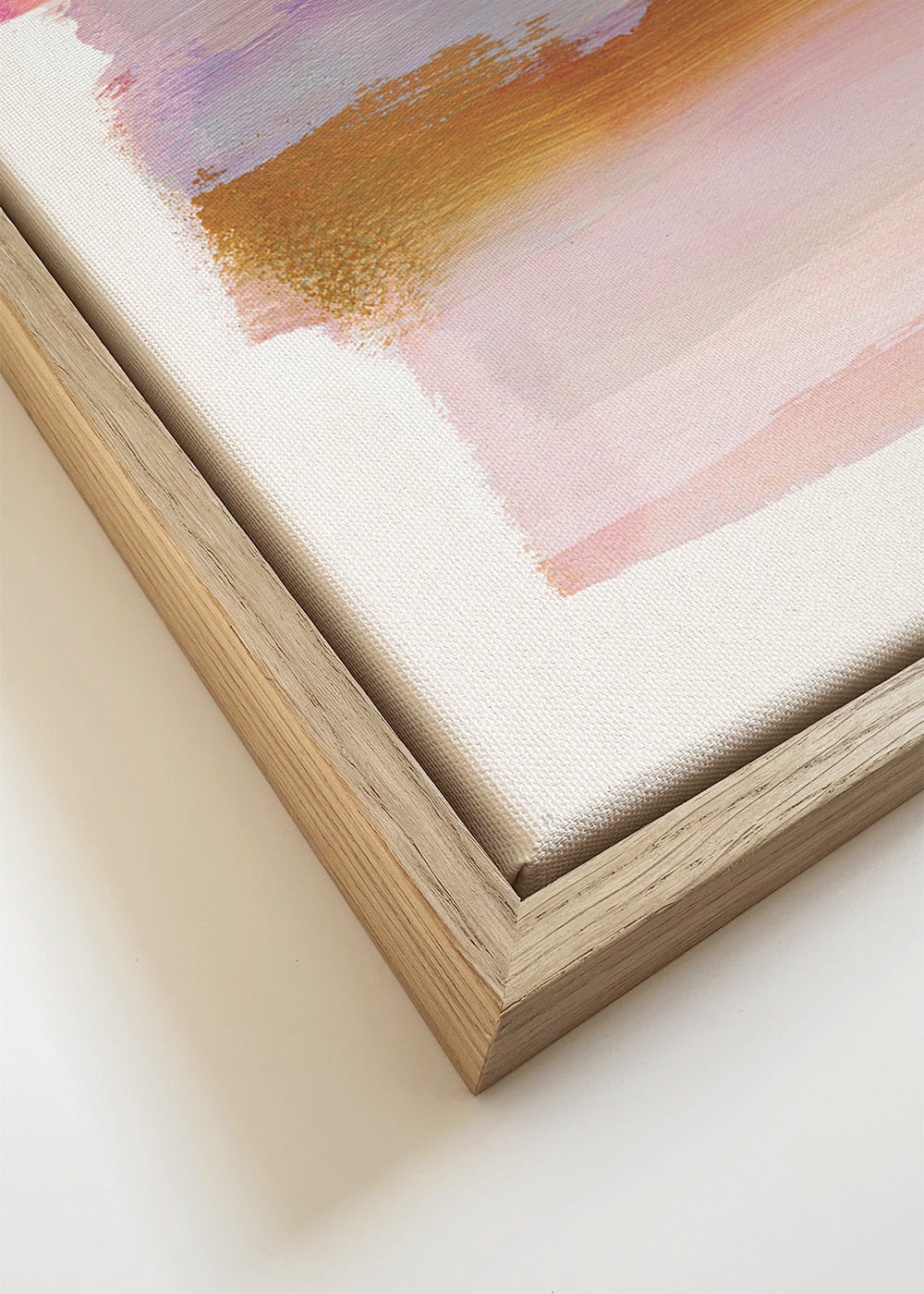 Abstract kunst roze en gouden penseelstreken