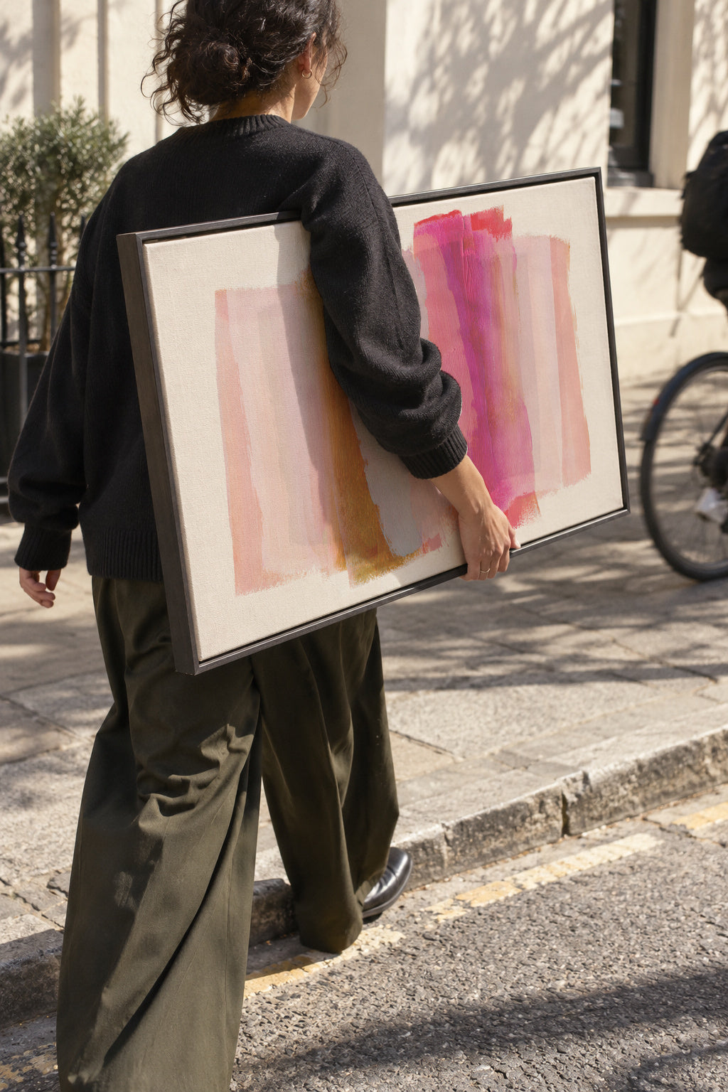 Abstract Brush Strokes 45 - Framed canvas in an interior