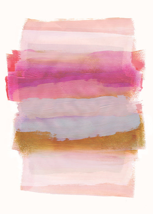 Abstract kunst roze en gouden penseelstreken